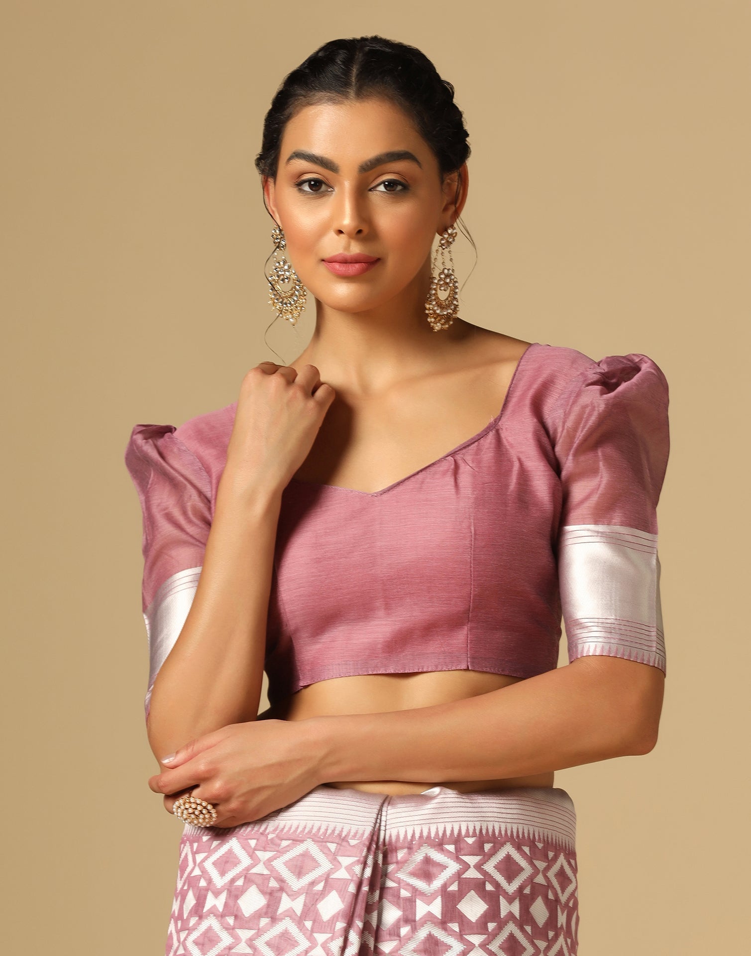 Pink Banarasi Cotton Saree | Sudathi