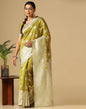 Olive Green Banarasi Cotton Saree | Sudathi