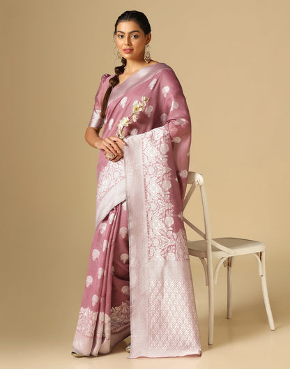Pink Banarasi Cotton Saree | Sudathi