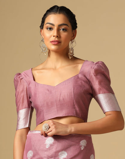 Pink Banarasi Cotton Saree | Sudathi