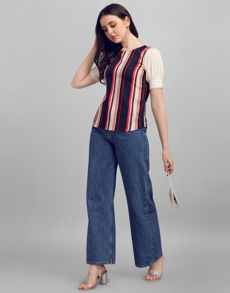 Multicoloured Crepe Digital Printed Top | Sudathi