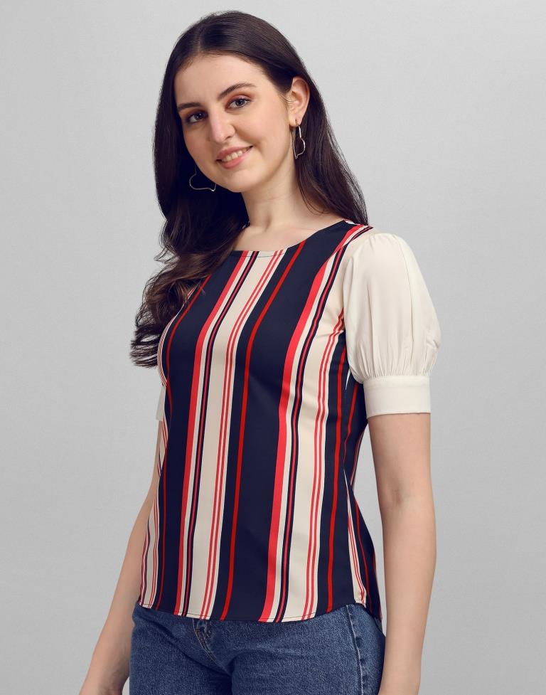 Multicoloured Crepe Digital Printed Top | Sudathi