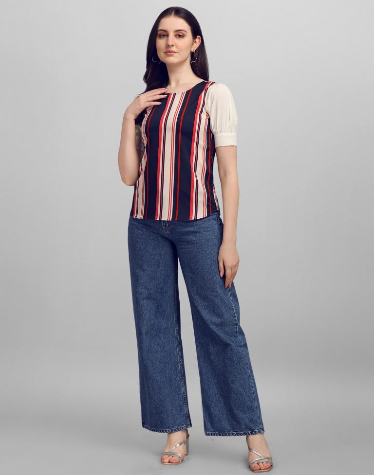 Multicoloured Crepe Digital Printed Top | Sudathi