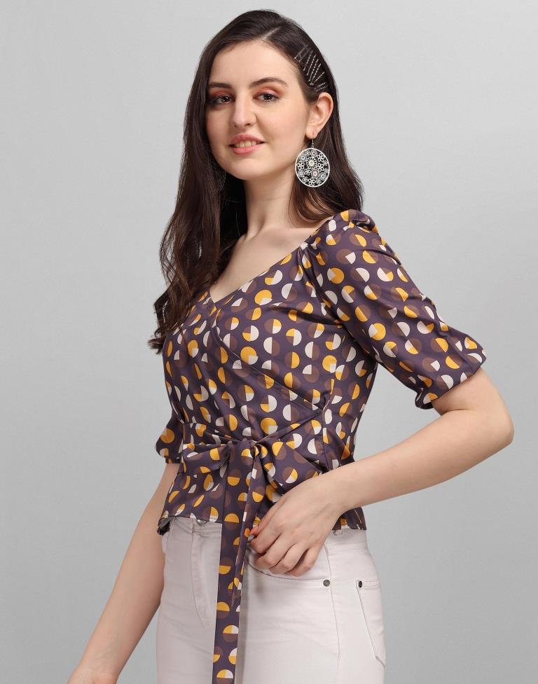 Purple Colored Crepe Digital Printed Top | Sudathi