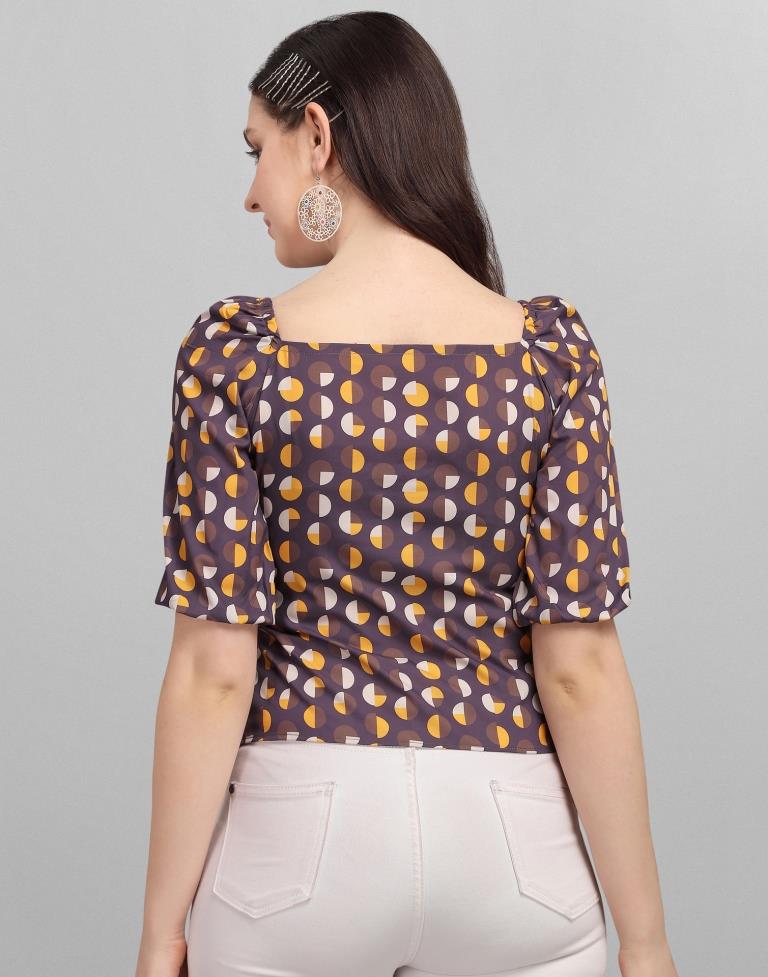 Purple Colored Crepe Digital Printed Top | Sudathi