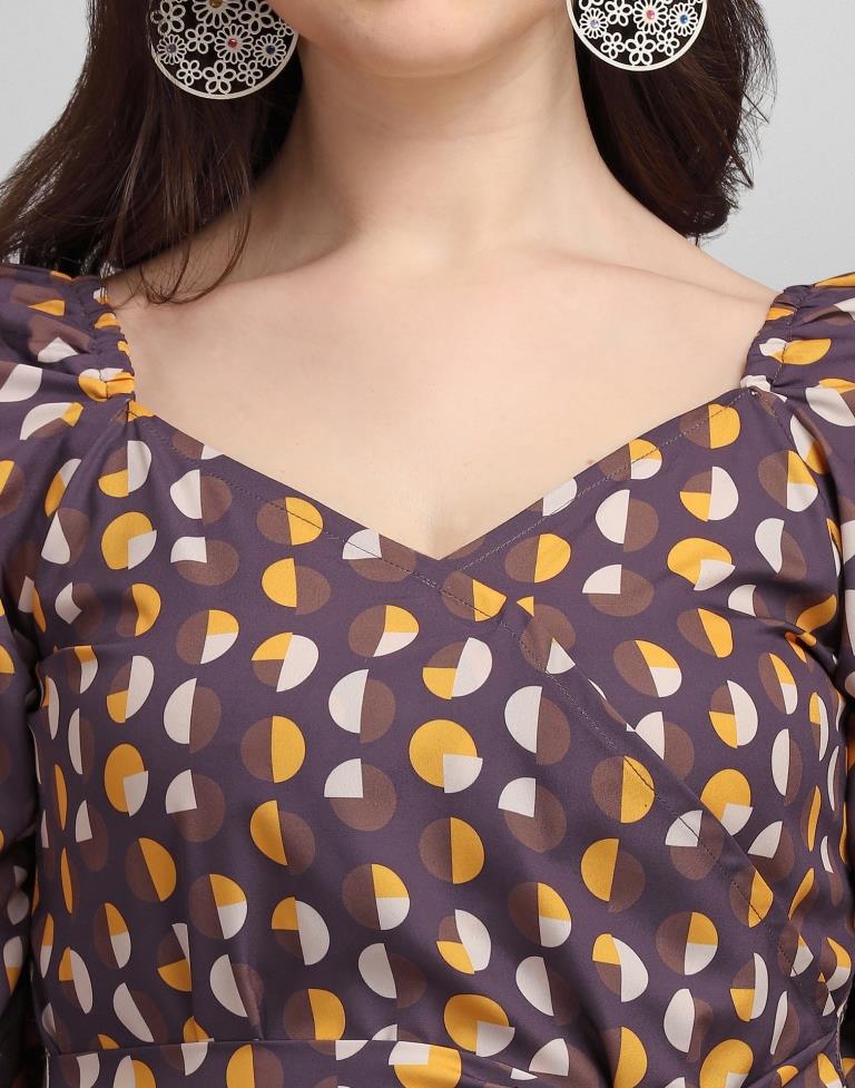 Purple Colored Crepe Digital Printed Top | Sudathi