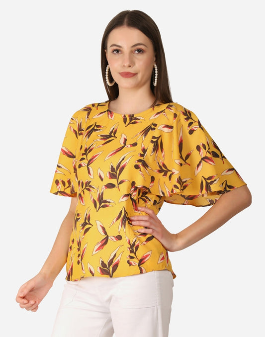 Yellow Printed Top | Sudathi