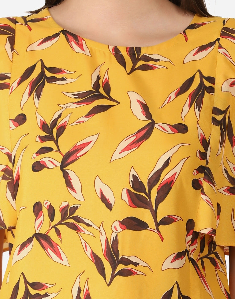 Yellow Printed Top | Sudathi