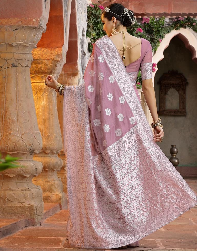 Light Purple Banarasi Cotton Saree | Leemboodi