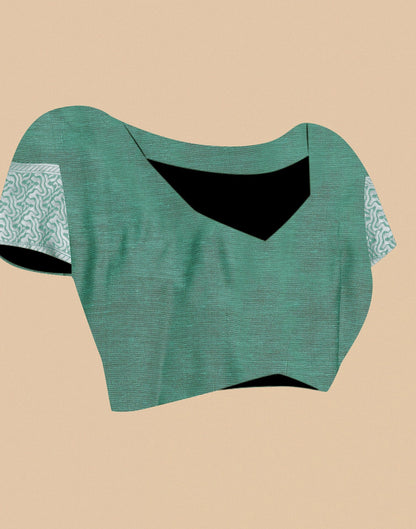 Green Banarasi Cotton Saree | Sudathi