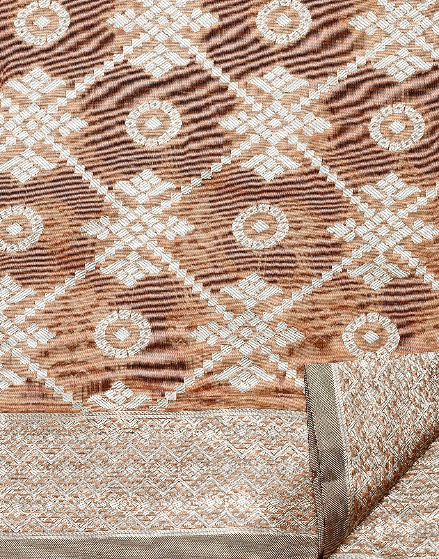 Light Brown Banarasi Cotton Saree | Sudathi