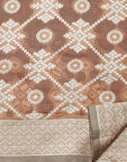 Light Brown Banarasi Cotton Saree | Sudathi