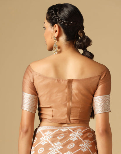 Light Brown Banarasi Cotton Saree | Sudathi