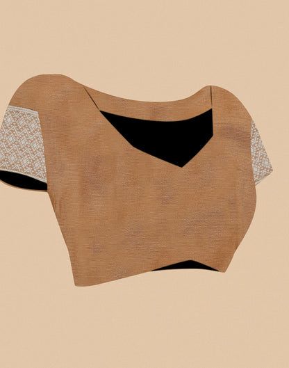 Light Brown Banarasi Cotton Saree | Sudathi