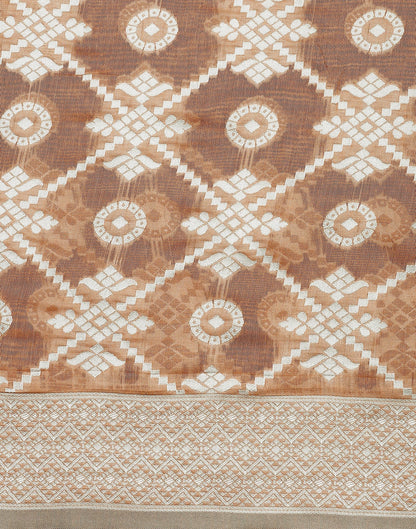 Light Brown Banarasi Cotton Saree | Sudathi