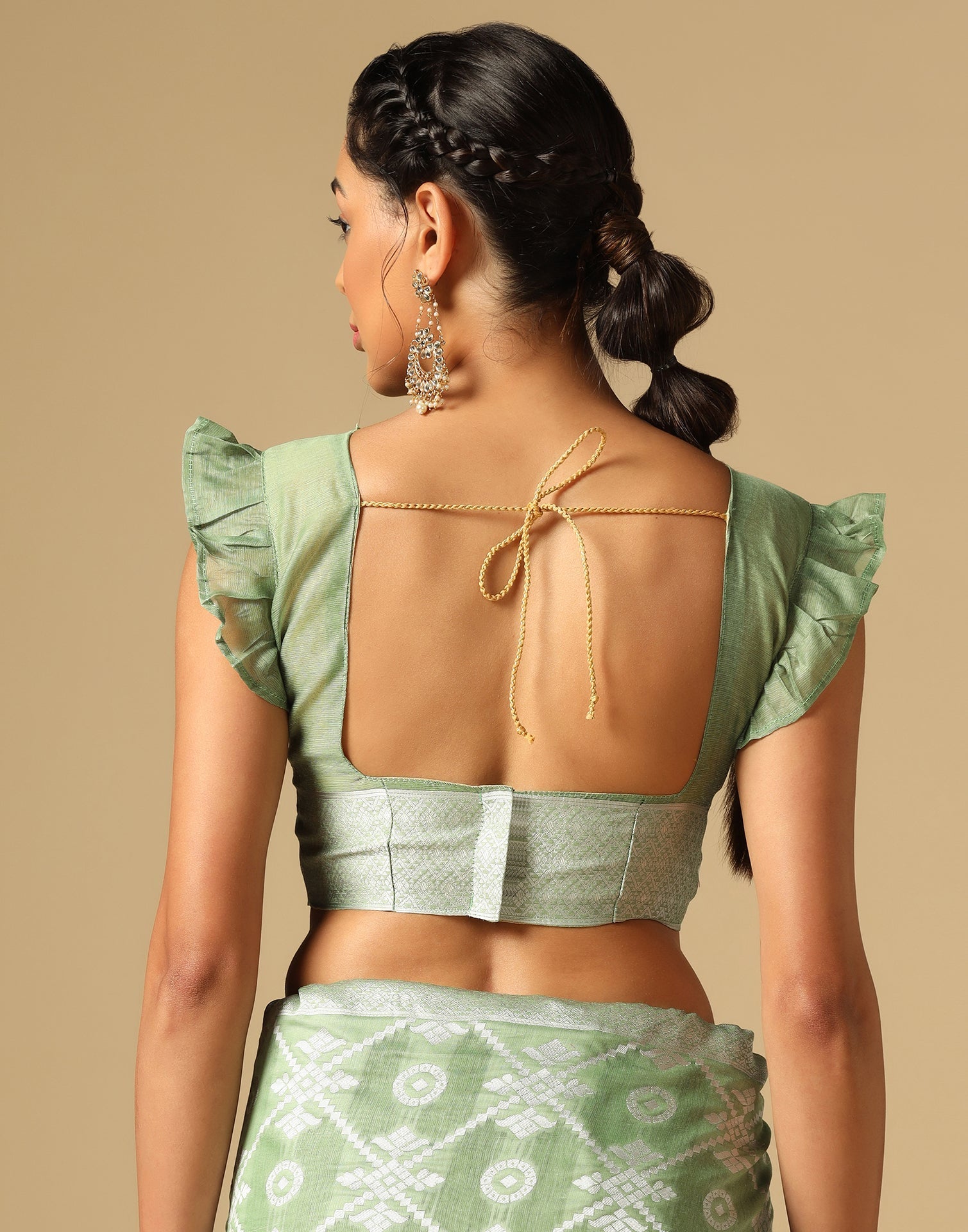 Light Green Banarasi Cotton Saree | Sudathi