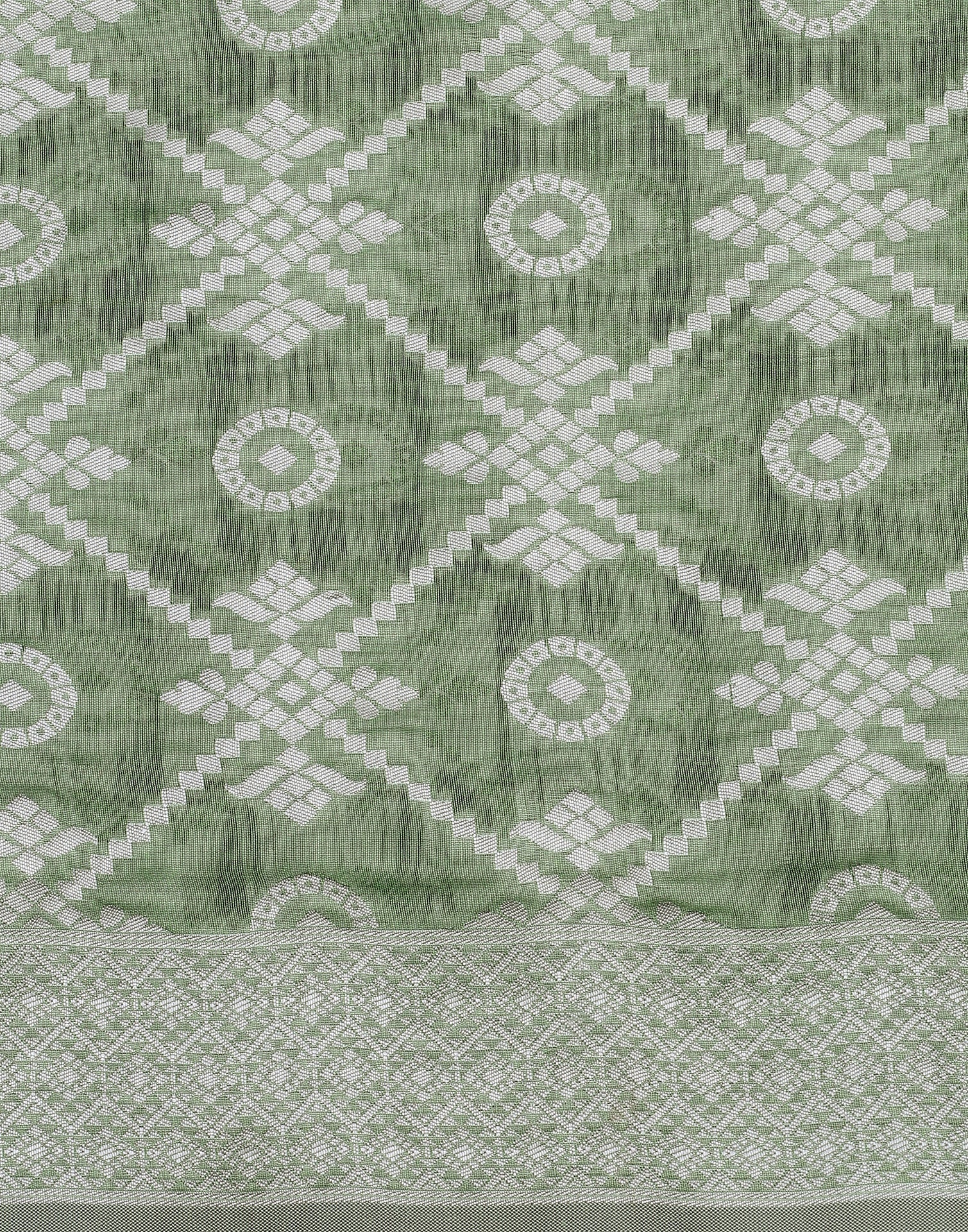 Light Green Banarasi Cotton Saree | Sudathi