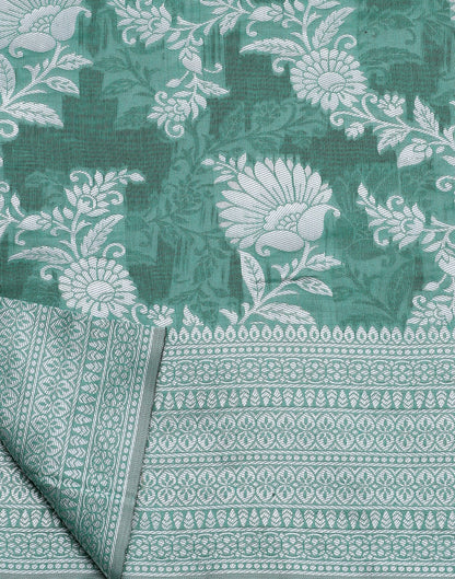 Green Banarasi Cotton Saree | Sudathi
