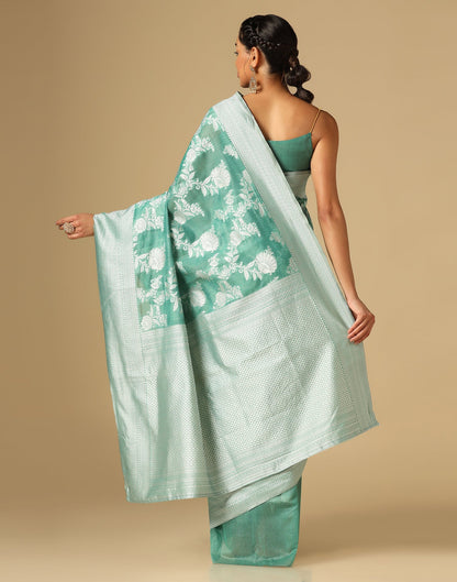 Green Banarasi Cotton Saree | Sudathi