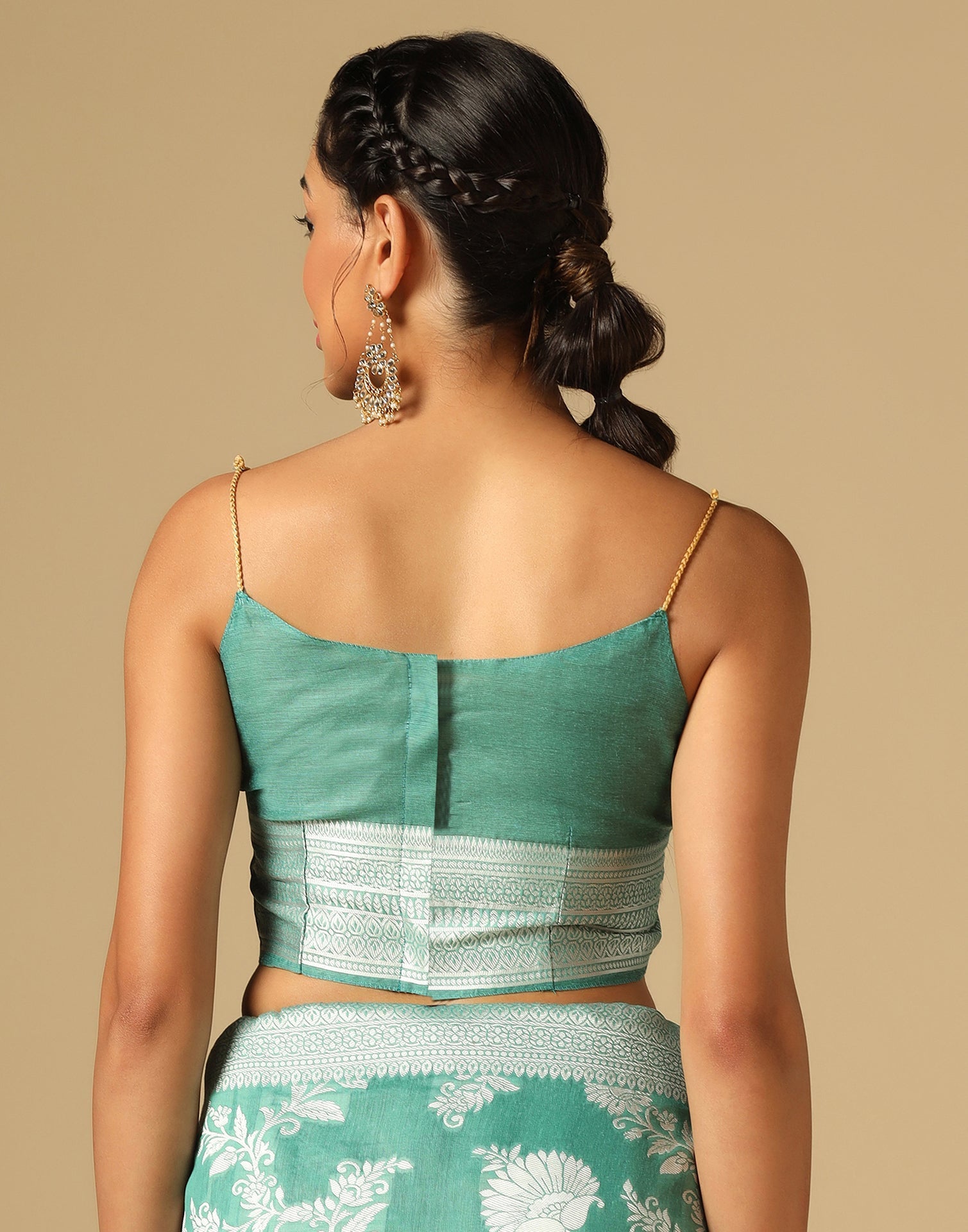 Green Banarasi Cotton Saree | Sudathi