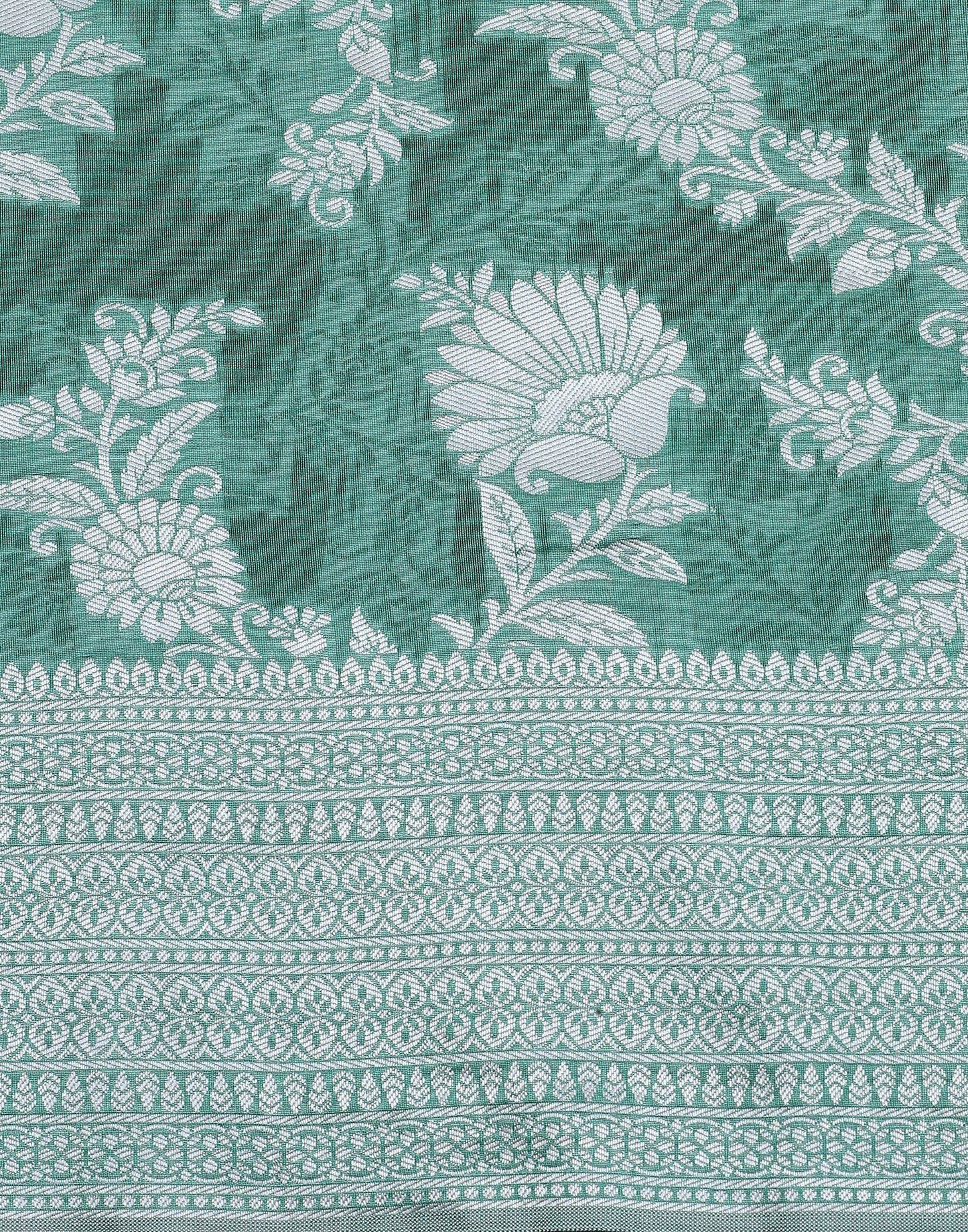 Green Banarasi Cotton Saree | Sudathi