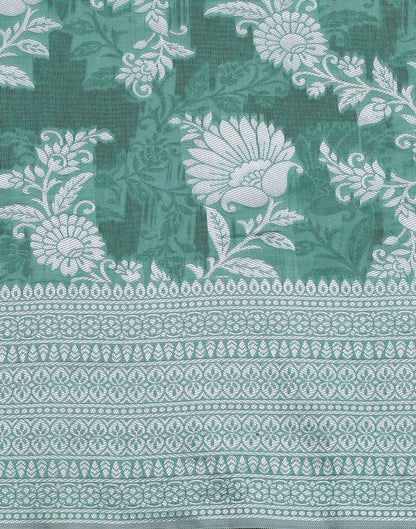 Green Banarasi Cotton Saree | Sudathi