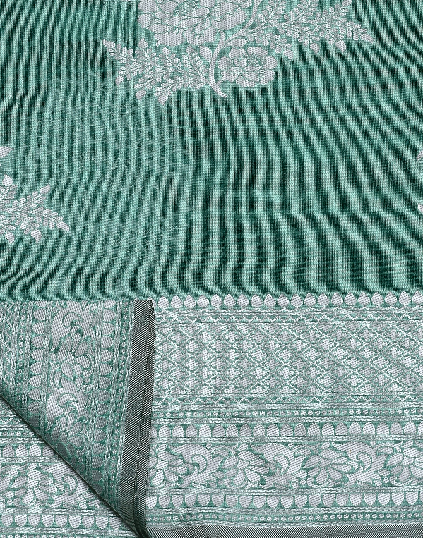 Green Banarasi Cotton Saree | Sudathi