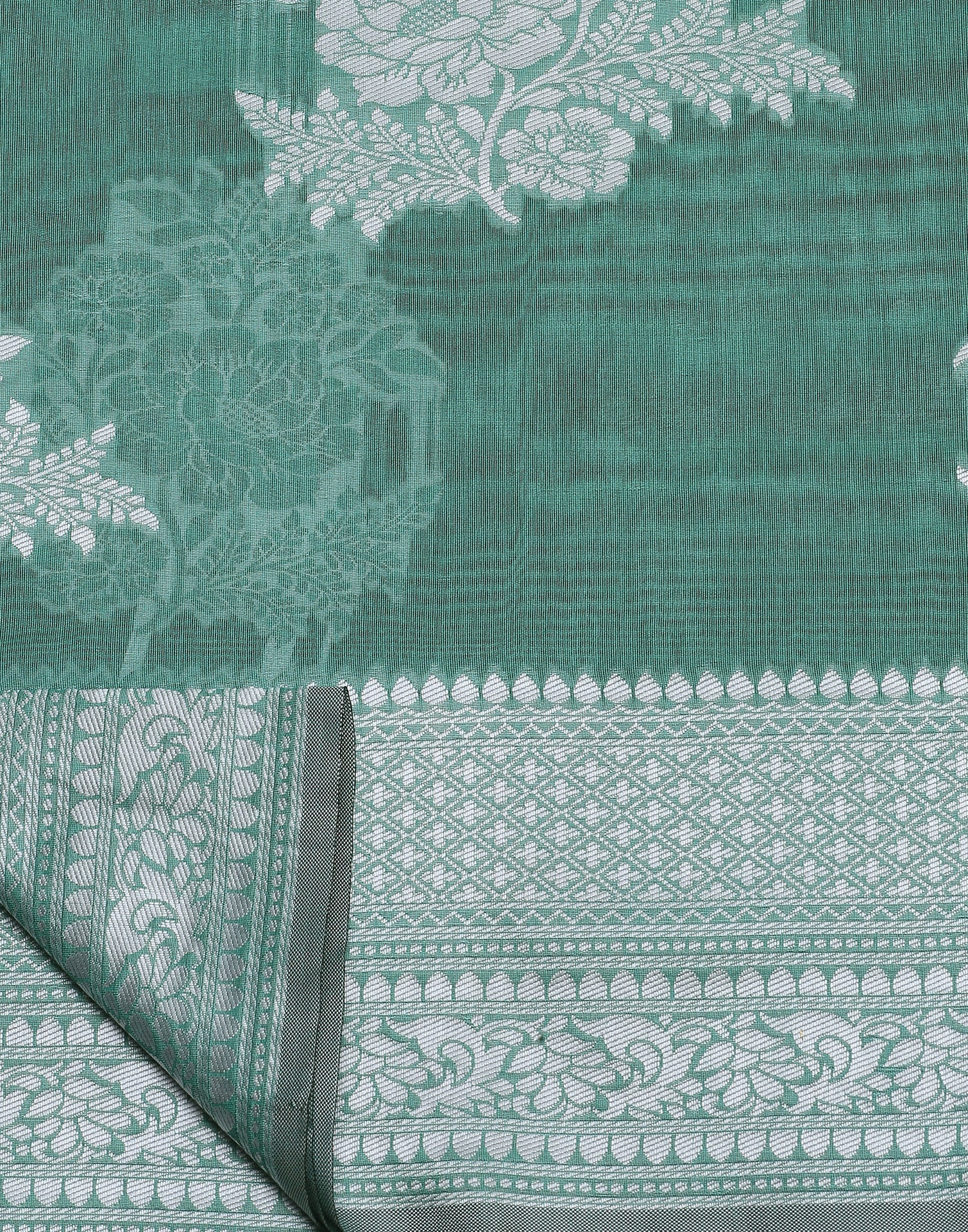 Green Banarasi Cotton Saree | Sudathi