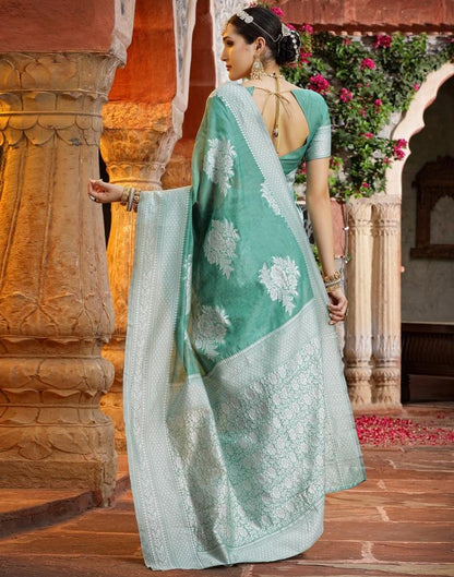 Green Banarasi Cotton Saree | Sudathi