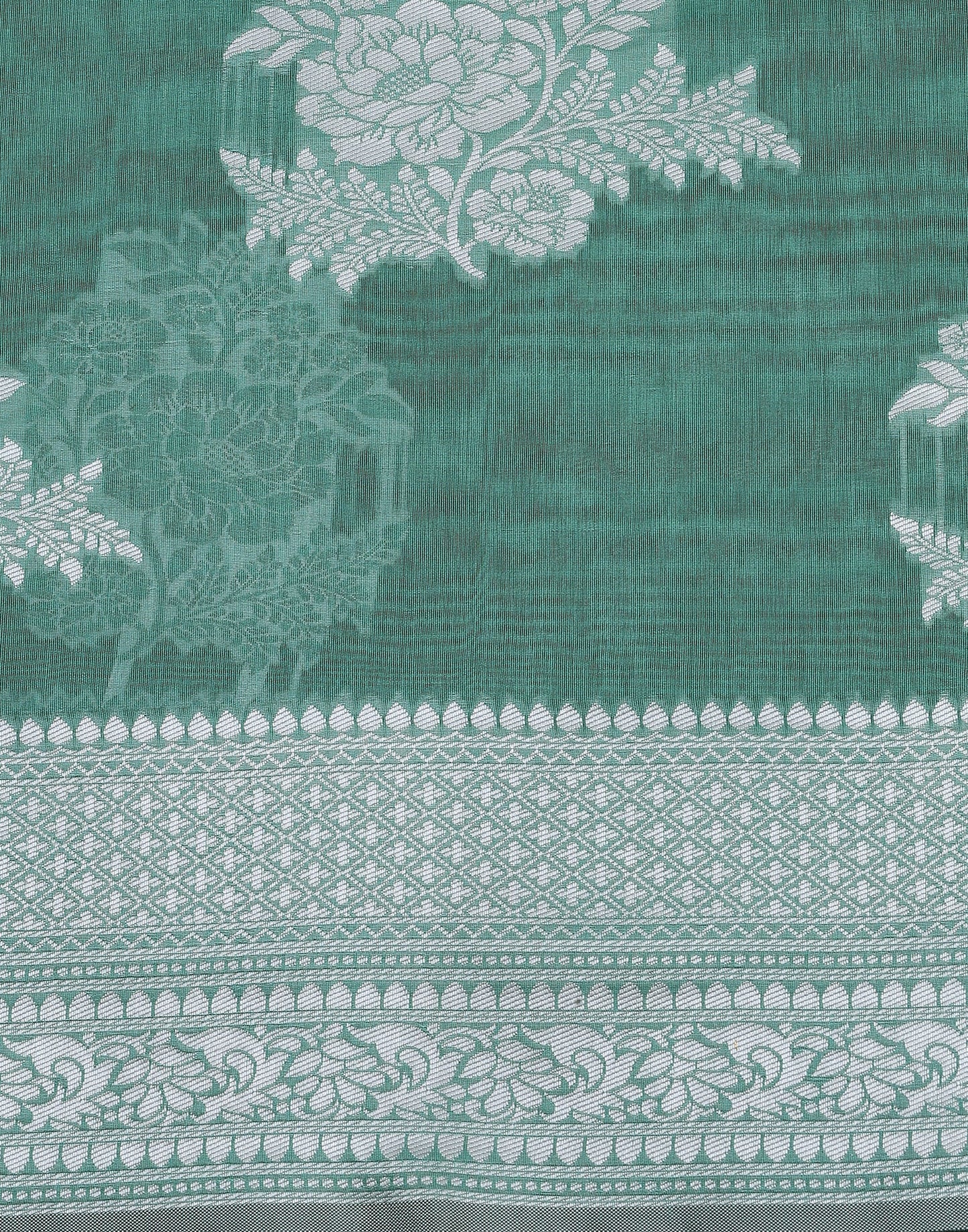 Green Banarasi Cotton Saree | Sudathi