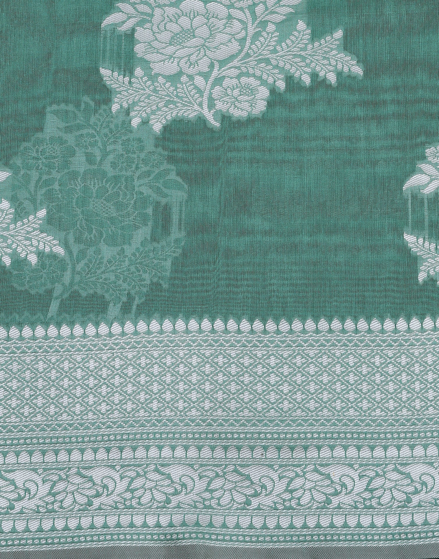 Green Banarasi Cotton Saree | Sudathi