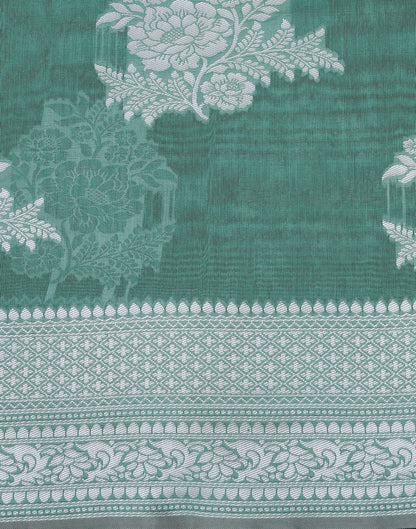 Green Banarasi Cotton Saree | Sudathi