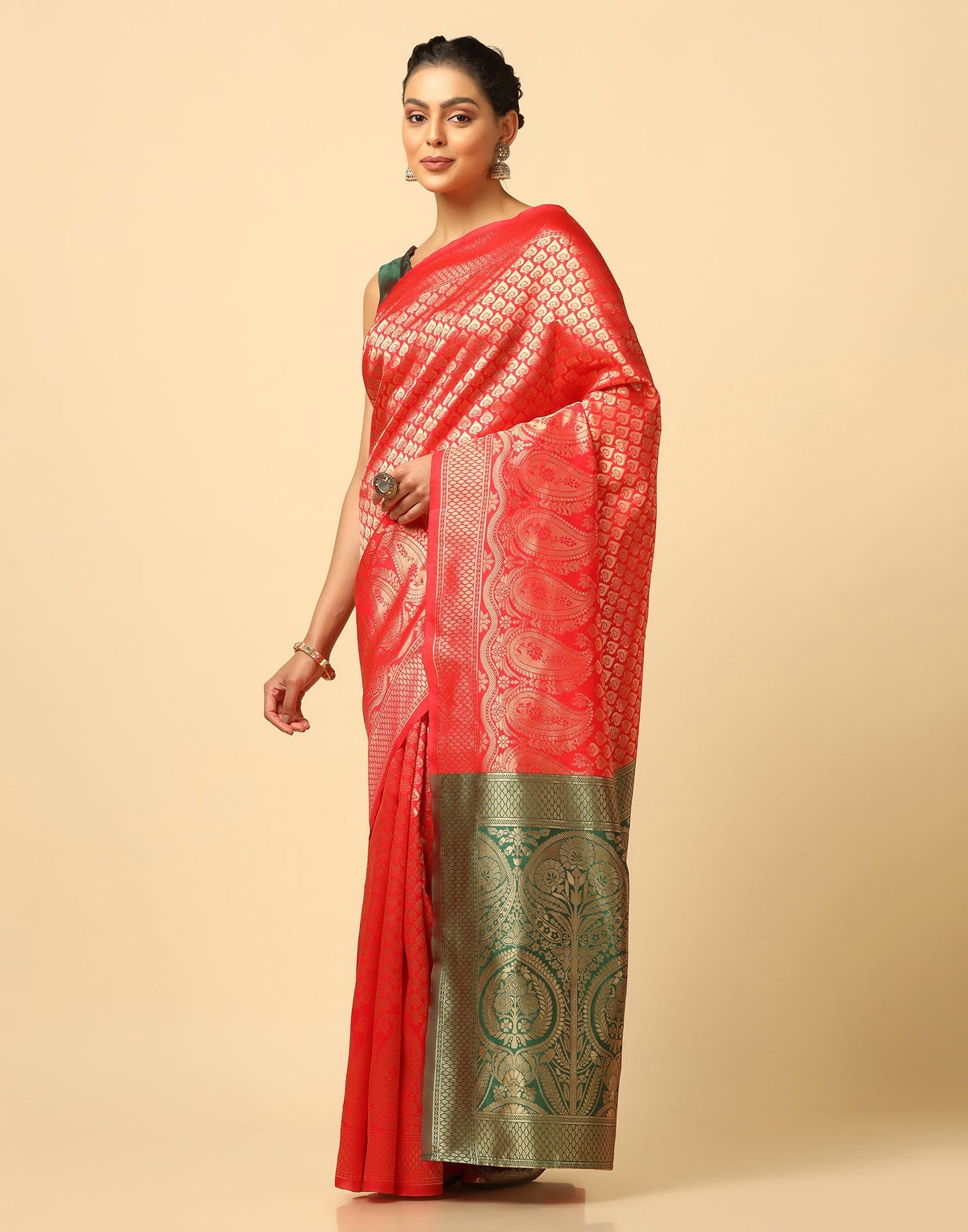 Red Silk Weaving Saree