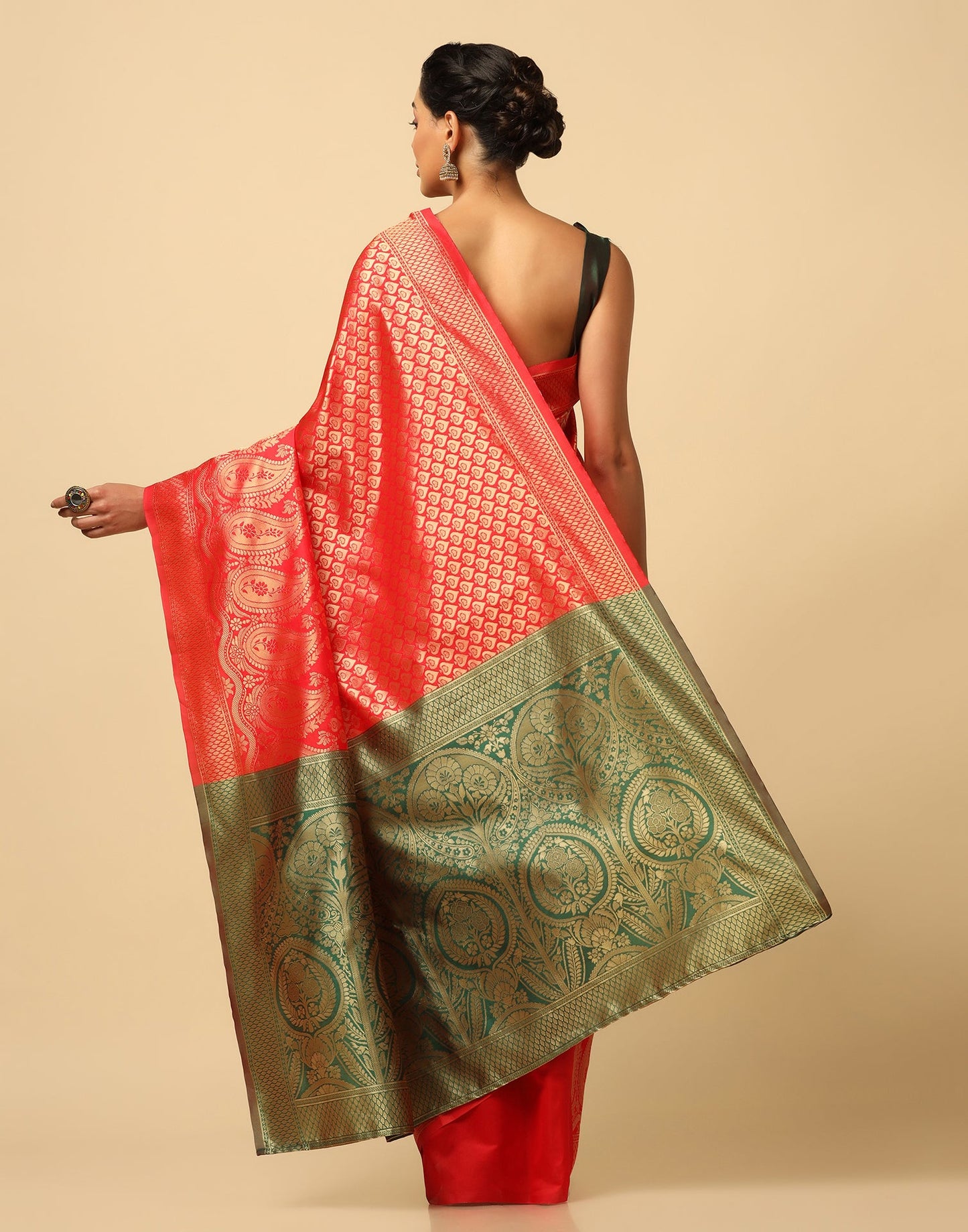 Red Silk Weaving Saree