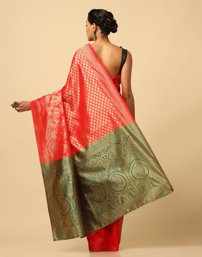 Red Silk Weaving Saree