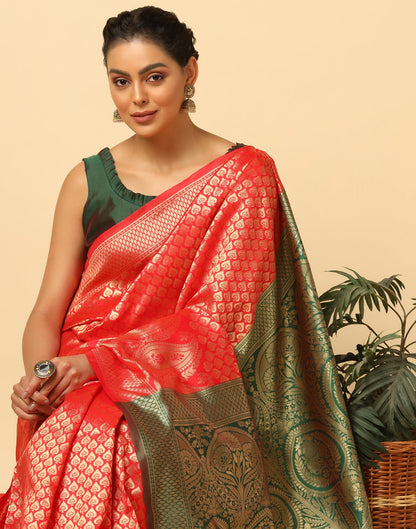 Red Silk Weaving Saree