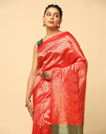 Red Silk Weaving Saree
