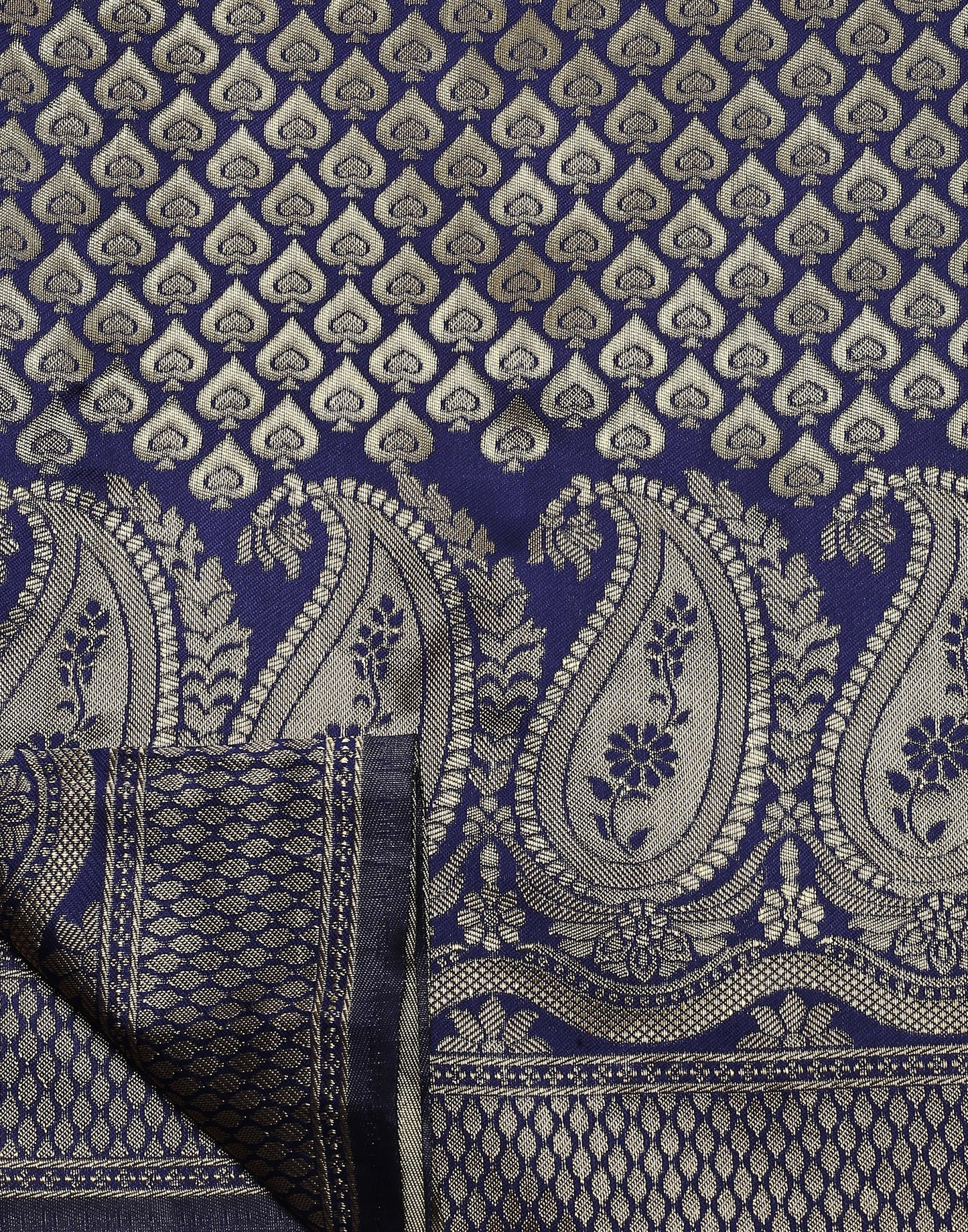 Navy Blue Silk Weaving Saree