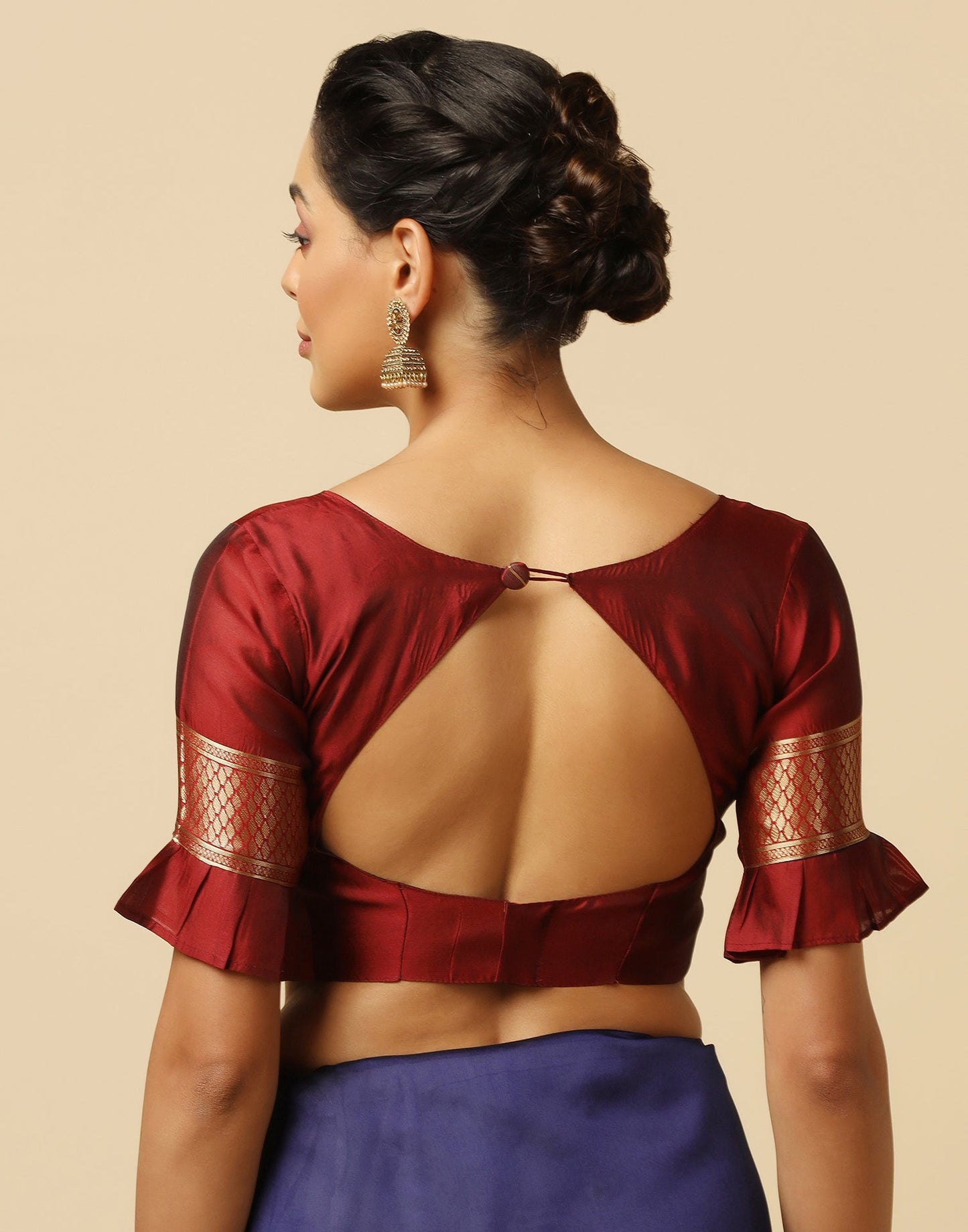 Navy Blue Silk Weaving Saree