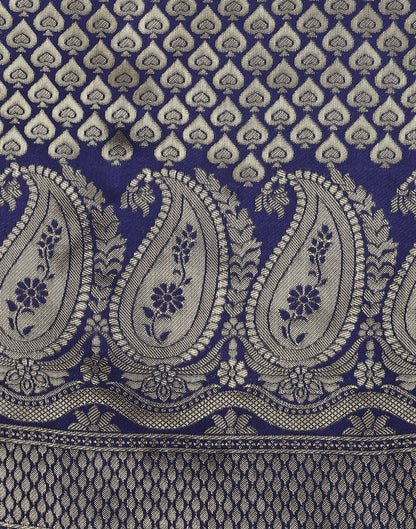 Navy Blue Silk Weaving Saree