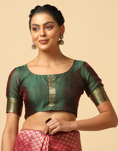 Rani Pink Silk Weaving Saree