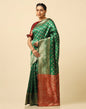 Green And Golden Silk Jacquard Saree | Leemboodi