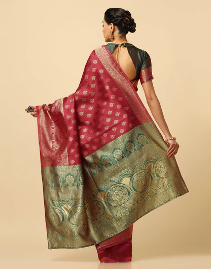 Maroon Silk Jacquard Saree | Leemboodi