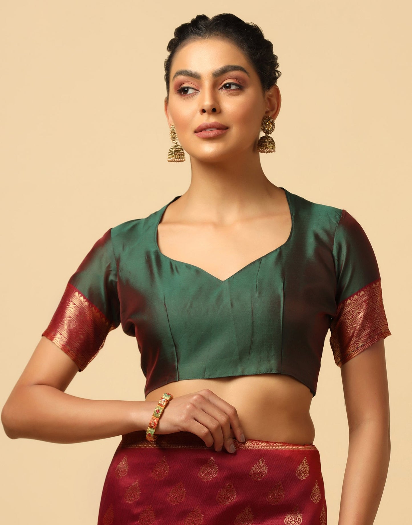 Maroon Silk Jacquard Saree | Leemboodi