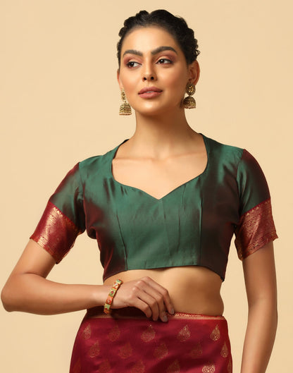 Maroon Silk Jacquard Saree | Leemboodi
