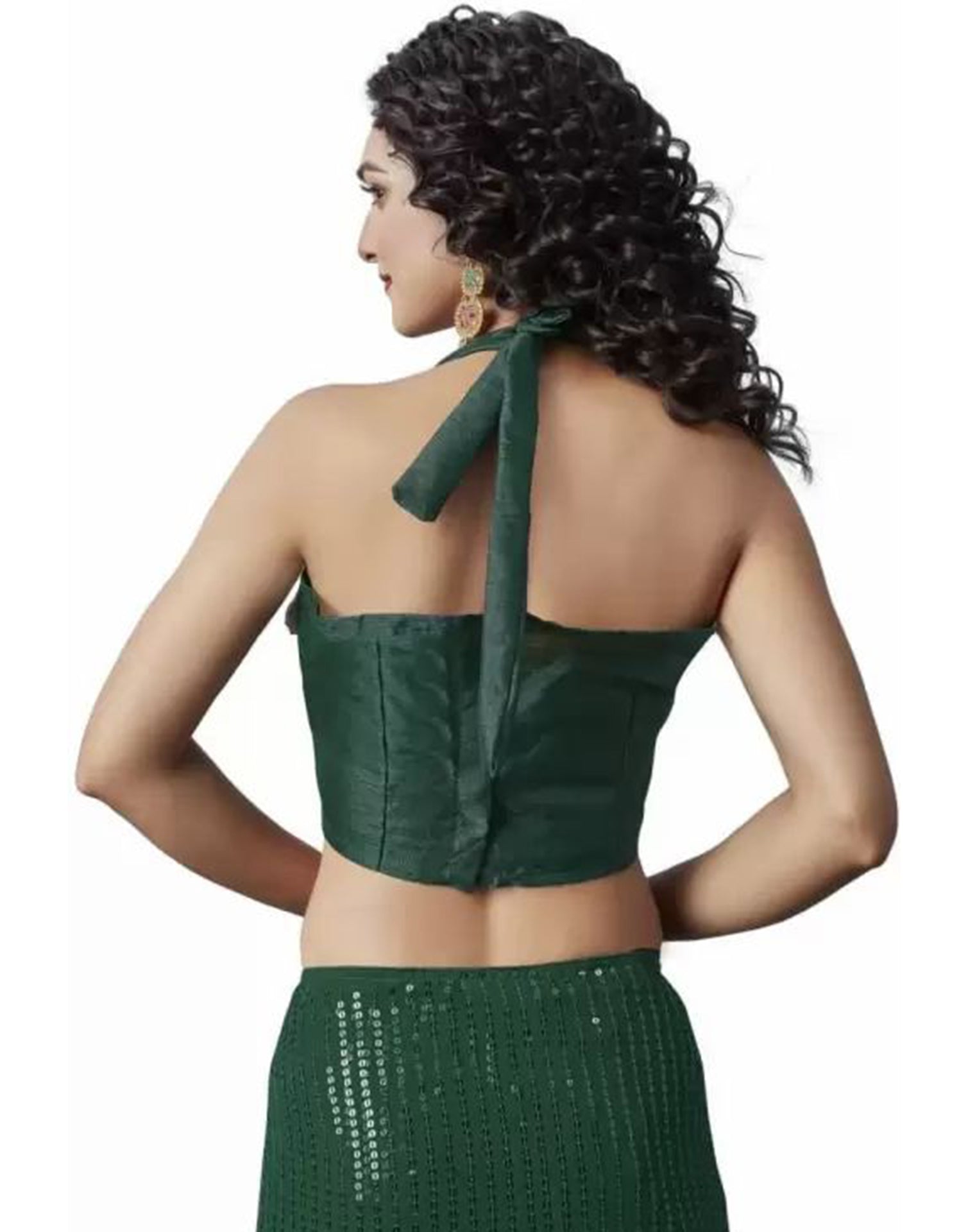 Green Sequence Saree | Leemboodi