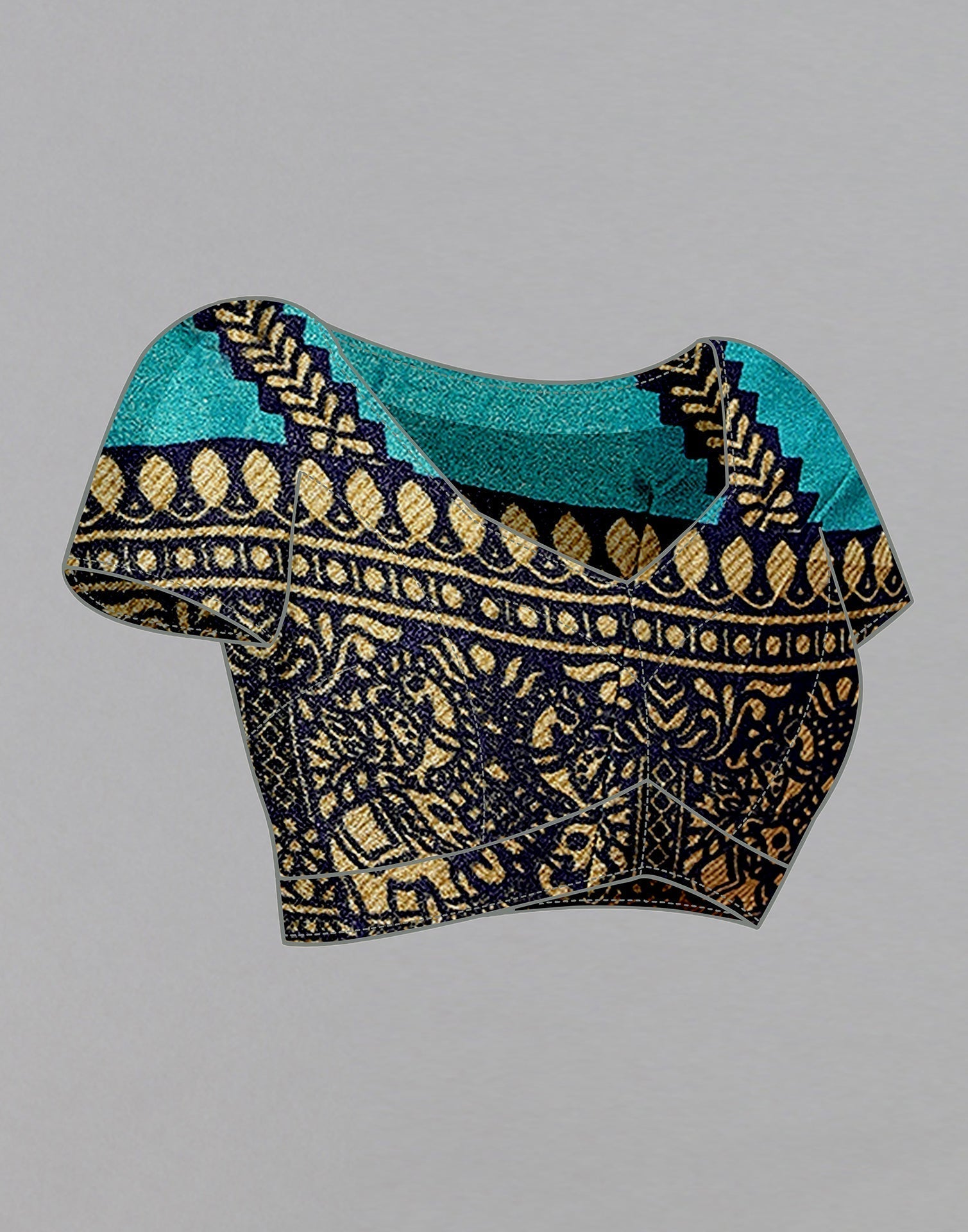 Turquoise Blue And Multicoloured Art Silk Stone Work Saree | Sudathi