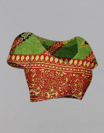 Light Green And Multicoloured Art Silk Stone Work Saree | Sudathi