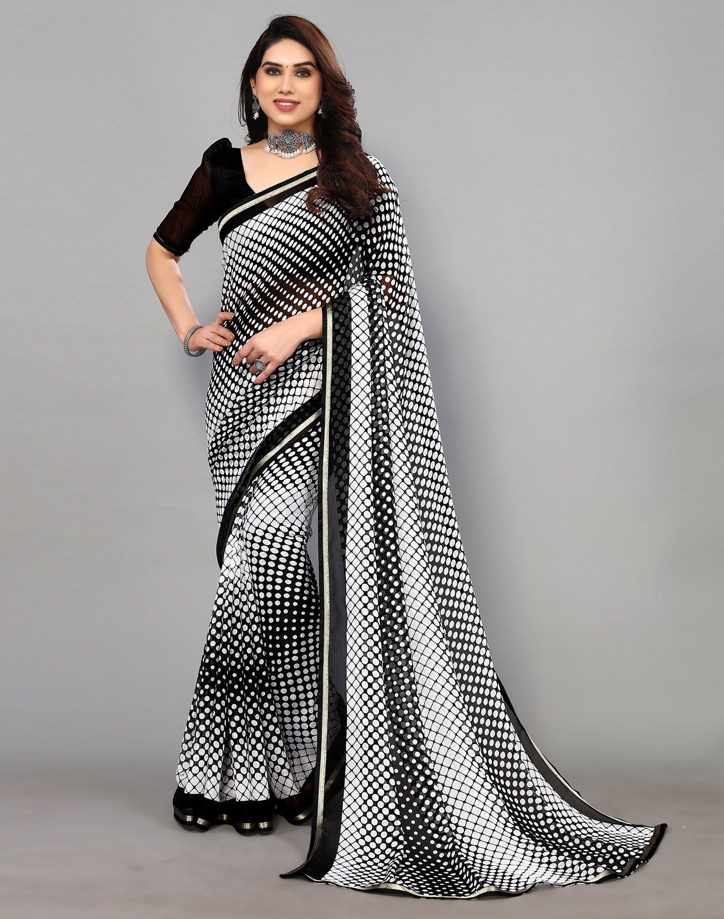 Black Chiffon Saree | Sudathi