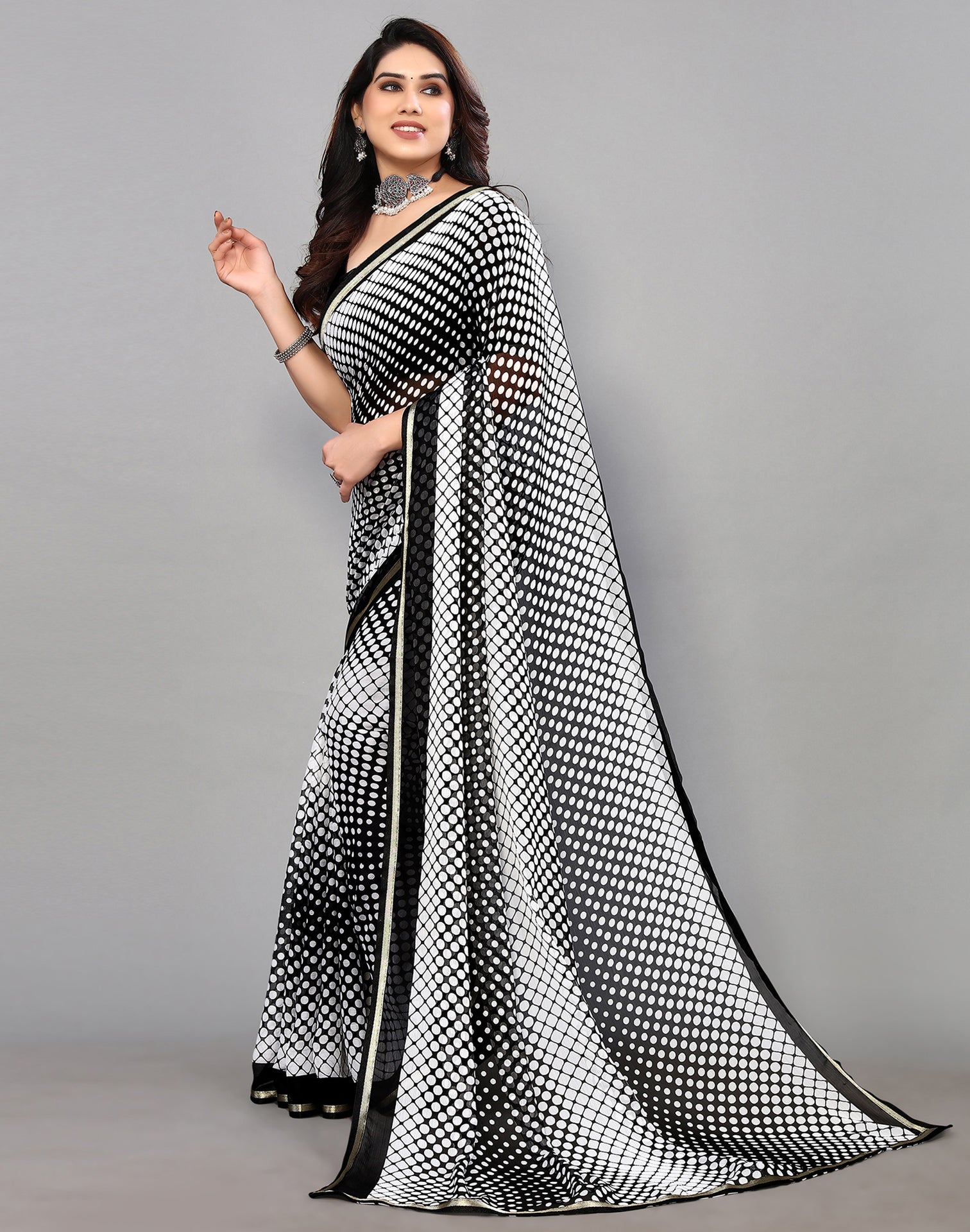 Black Chiffon Saree | Sudathi